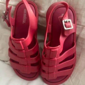 Mini Melissa Pink Jelly Sandals Fisherman Style